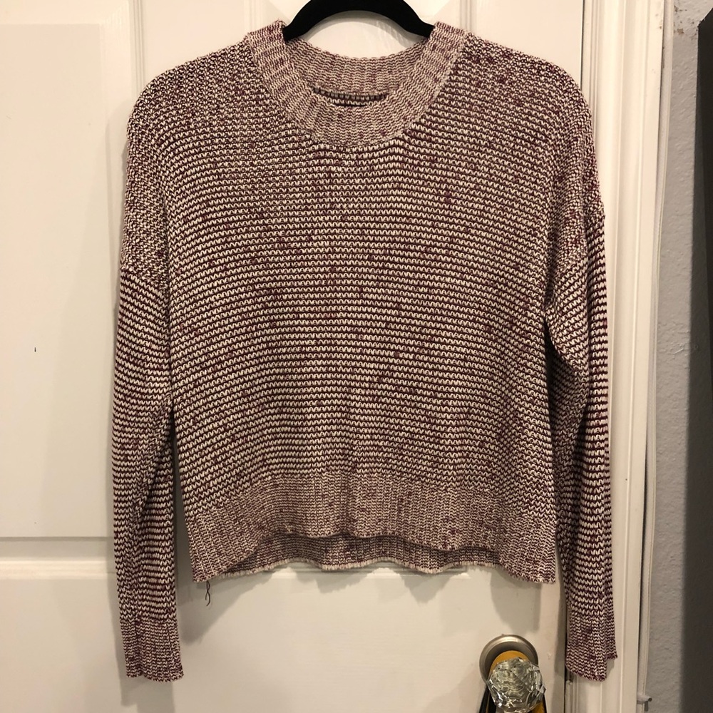 Maroon and white sweater
